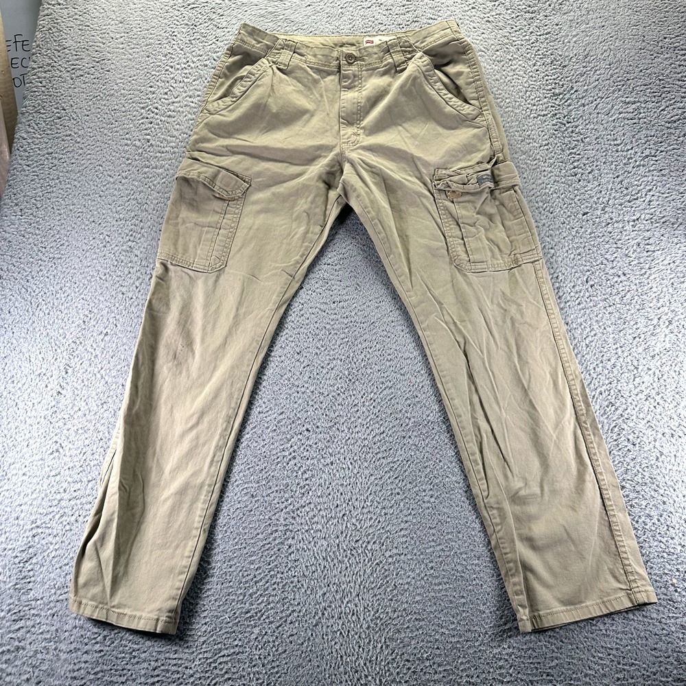 Wrangler Pant Men's‎ 32x32 Brown Cargo Straight Relaxed Workwear Utility Hiking